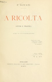Cover of: A ricolta by Francesco Novati