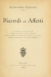 Cover of: Ricordi ed affetti by Alessandro D'Ancona