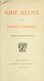 Cover of: Rime Nuove by Giosuè Carducci