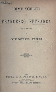 Cover of: Rime scelte by Francesco Petrarca
