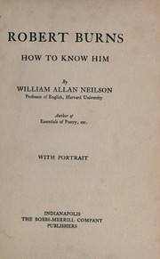 Cover of: Robert Burns, how to know him