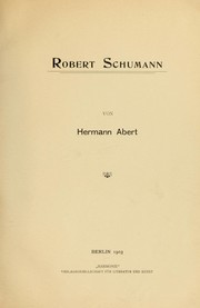 Cover of: Robert Schumann