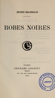 Cover of: Robes noires