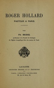 Cover of: Roger Hollard: pasteur a Paris