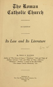 Cover of: The Roman Catholic Church: its law and its literature