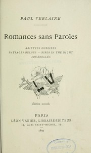 Cover of: Romances sans paroles