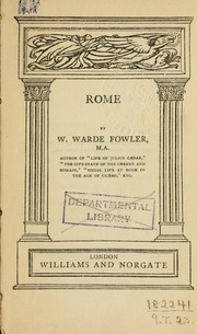 Cover of: Rome by W. Warde Fowler