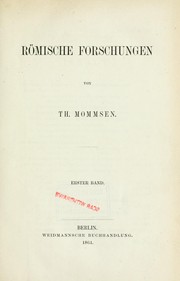 Cover of: Rom̈ische forschungen