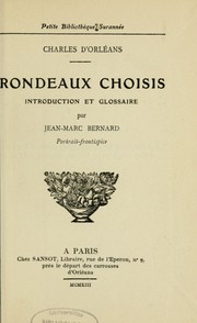 Cover of: Rondeaux choisis by Charles d'Orléans