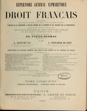 Cover of: Répertoire général alphabétique du droit français ...