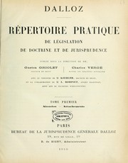 Cover of: Répertoire pratique de législation, de doctrine et de jurisprudence