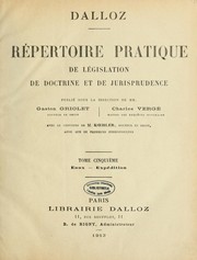 Cover of: Répertoire pratique de législation, de doctrine et de jurisprudence