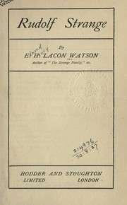Cover of: Rudolf Strange | E. H. Lacon Watson