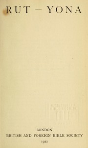 Cover of: Rut - Yona by Hall, J. S. missionary, Hall, J. S. missionary