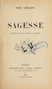 Cover of: Sagesse
