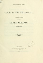 Cover of: Saggio di una bibliografia delle opere intorno a Carlo Goldoni: (1793-1907)