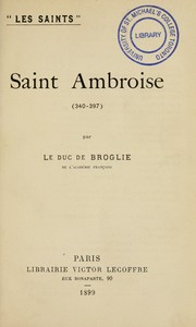 Cover of: Saint Ambroise (340-397)