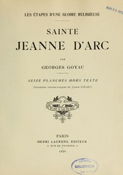 Cover of: Sainte Jeanne d'Arc by Georges Goyau