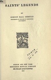 Cover of: Saint's legends by Gerould, Gordon Hall