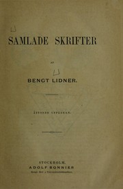 Cover of: Samlade skrifter af Bengt Lidner