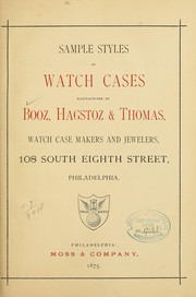 Cover of: Sample styles of watch cases