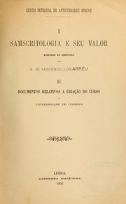 Cover of: Samscritologia e seu valor by G. de Vasconcellos Abreu