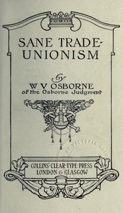 Cover of: Sane trade-unionism