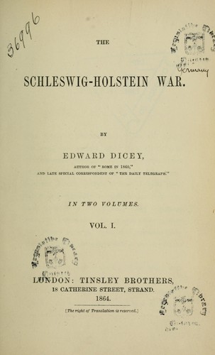 The Schleswig-Holstein War by Edward Dicey | Open Library