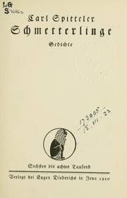 Cover of: Schmetterlinge: Gedichte