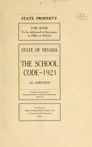 Cover of: The school code, 1921, as amended