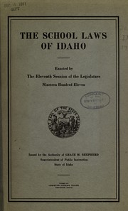 Cover of: The school laws of Idaho by Idaho
