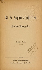 Cover of: Schriften by Moritz Gottlieb Saphir