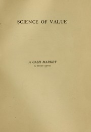 Cover of: Science of value: a cash market