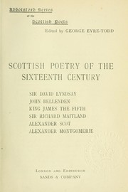 Cover of: Scottish poetry of the sixteenth century