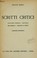 Cover of: Scritti critici