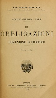 Cover of: Scritti giuridici varii by Pietro Bonfante