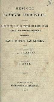 Cover of: Scutum Herculis: librorum mss. et veterum editionum lectionibus commentarioque instruxit David Iacobus van Lennep.  Ex schedis defuncti edidit I.G. Hulleman.  Praefatus est I. Geel