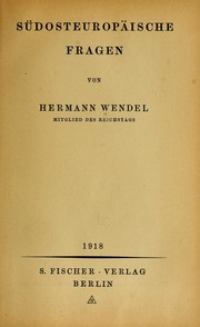 Cover of: Südosteuropäische fragen