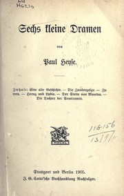 Cover of: Sechs kleine Dramen by Paul Heyse