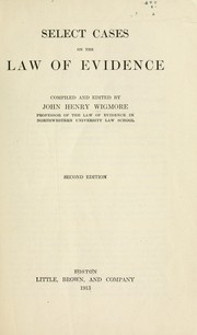 Cover of: Select cases on the law of evidence