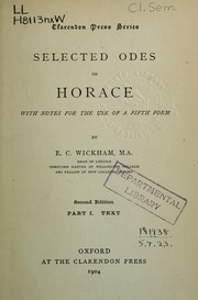 Cover of: Selected odes of Horace