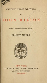 Cover of: Selected prose writings by John Milton, John Milton