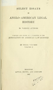 Cover of: Select essays in Anglo-American legal history by Sir James Fitzjames Stephen