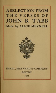 Cover of: A selection from the verses of John B. Tabb