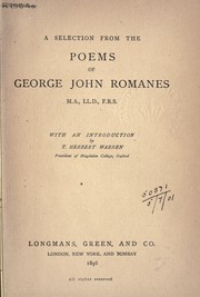 Cover of: A selection from poems by George John Romanes