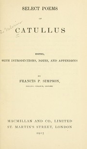 Cover of: Select poems of Catullus by Gaius Valerius Catullus