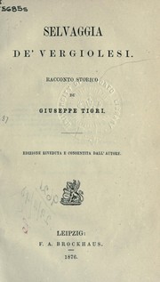 Cover of: Selvaggia de' Vergiolesi: racconto storico