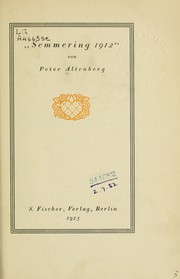 Cover of: "Semmering 1912"