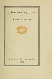 Cover of: Semmering 1912