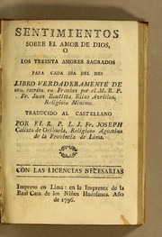 Cover of: Sentimientos sobre el amor de Dios: o Los treinta amores sagrados para cada dia del mes : libro verdaderamente de oro